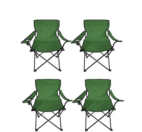 Katlanır Kamp Sandalyesi 4 Adet Yeşil