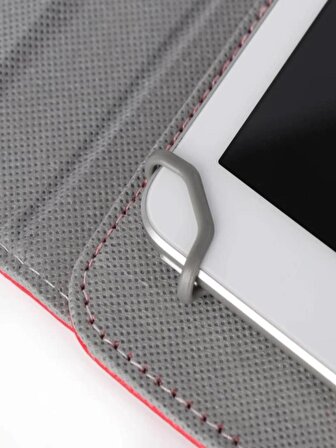 Wenn Tab Ultra 10.4" Dönerlı Standlı Deri Tablet Kılıfı - Kırmızı