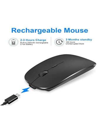 Casper Via L40 10.4" Uyumlu Kablosuz Bluetooth Şarj Edilebilir Mini Q Klavye Mouse Seti - Siyah