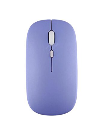 Samsung Galaxy Tab S7 FE T733 12.4" Uyumlu Kablosuz Bluetooth Şarjlı Mini Q Klavye Mouse - Mor