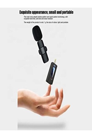 Wirelees 3.5mm Jack Uyumlu Universal Mikrofon Kablosuz Youtuber, Tiktok, Skype Yaka Mikrofonu