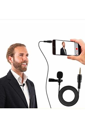 Kablolu 3.5mm Jack Hd Ses Kaydı Youtuber Tiktok Profesyonel Yaka Mikrofonu