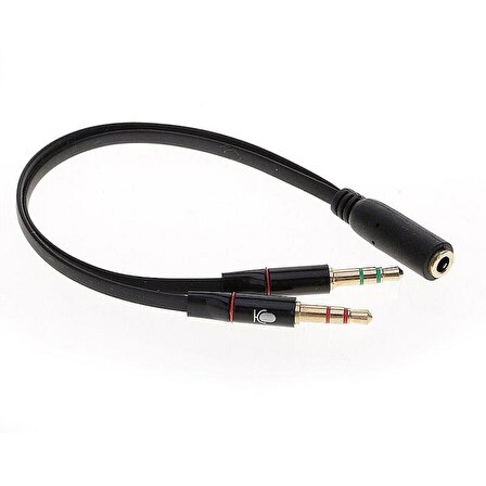Kulaklık Mikrofon Ayırıcı Splitter Kablo 2 x 3.5 MM Headphone Birleştirici Stereo Kablo
