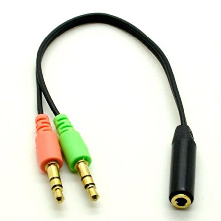 2 Erkek 1 Dişi 3.5mm Kulaklık Mikrofon Ayırıcı Pc Dizüstü Mic Audio Y Splitter Kablosu Headset