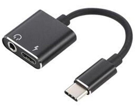 Type-C to 3.5mm Jack Kulaklık Şarj Kablosu USB C Ses Aux Kablosu Ses Adaptörü Type C to USB C