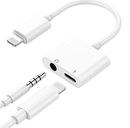iPhone iPad Uyumlu Lightning Kulaklık Şarj Çevirici Dönüştürücü Adaptör Aux Kablosu