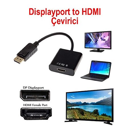Displayport To Hdmi Dönüştürücü Adaptör DP Display Port Çevirici Aparat