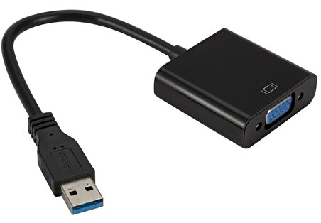 USB 3.0 To Vga Çevirici Dönüştürücü Adaptör Monitör Kablosu Ekran Yansıtıcı Kablo Aparat