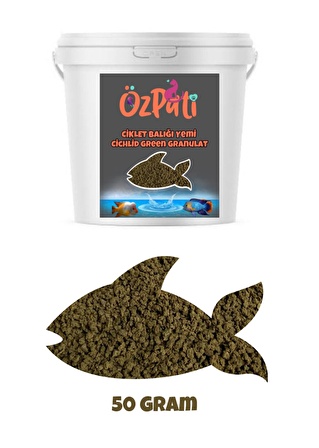 Ciklet Balığı Yemi ( Green Granulat) 50 Gram