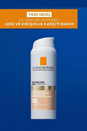 La Roche Posay Anthelios Age Correct 50+ Faktör Leke Karşıtı Hassas Ciltler İçin Renkli Güneş Koruyucu Krem 50 ml