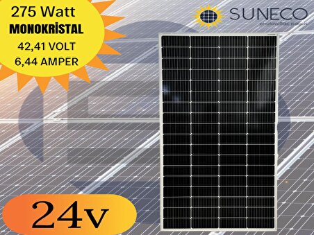 275w Watt Half-cut Monokristal Solar Güneş Paneli A Sınıf 24volt 205w 230 W 275 W 280 W 285 W