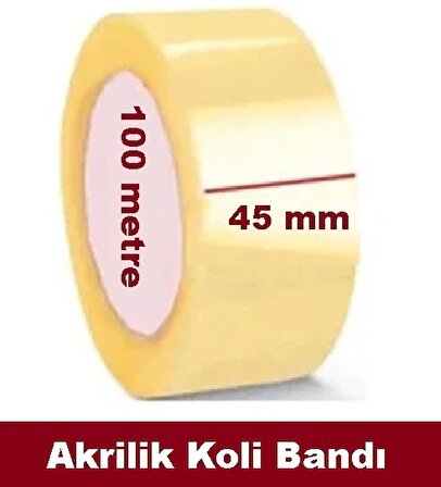 OsmanCANDAN Şeffaf Akrilik Koli Bandı - Genişlik 45 mm, Uzunluk 100 metre
