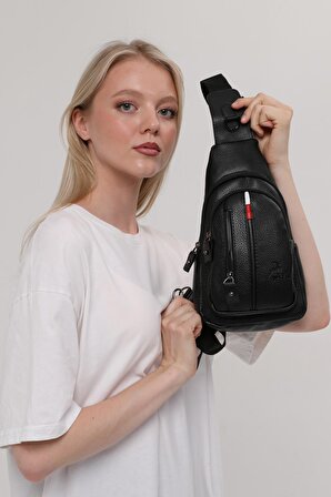 Çok Bölmeli Ayarlanabilir Askılı Unisex Siyah Body Bag Free Bag 193