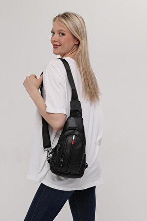 Çok Bölmeli Ayarlanabilir Askılı Unisex Siyah Body Bag Free Bag 193