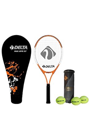 DELTADelta Max Joys 23 İnç Çocuk Tenis Raketi + Çantası + Vakumlu Tüpte 3 Adet Tenis Maç Topu Seti