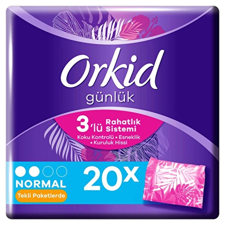 Orkid Günlük Ped Günlük Koruma Tekli Paket 20 Ped (Tekli Paketlerde)