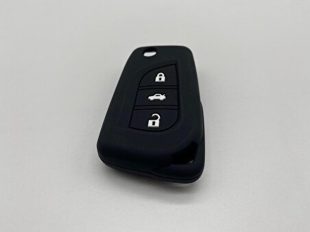 Toyota Corolla Auris Yaris Avensis Silikon Anahtar Koruma Kılıfı Siyah