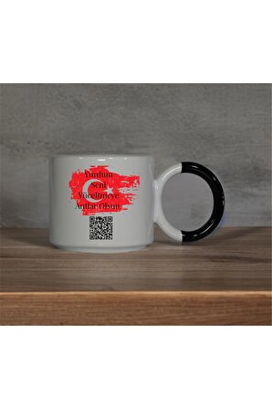 2'li "Atatürk Öğretmenlerin Eseri" & "Öğretmen Marşı ve Türk Bayrağı" Baskılı Kupa / Mug Set