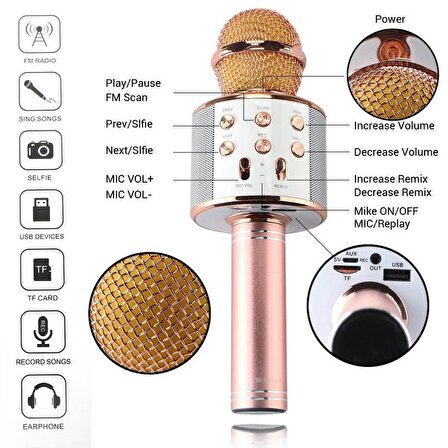 Karaoke Hoparlör Karaoke Mikrofon Bluetooth Hoparlör (2818)