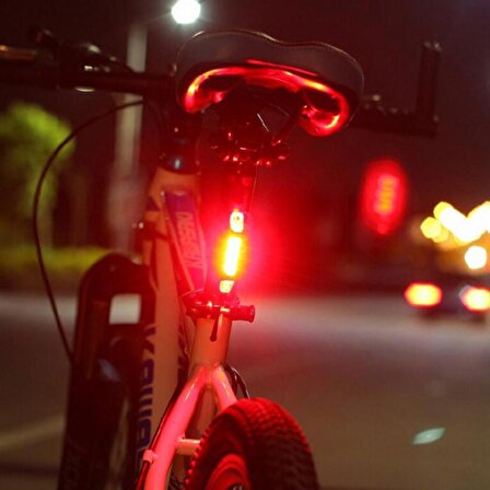 Usb Şarj Edilebilir Parlak Bisiklet Led Lamba Su Geçirmez Güvenlik Uyarı Arka Lamba Işığı (2818)