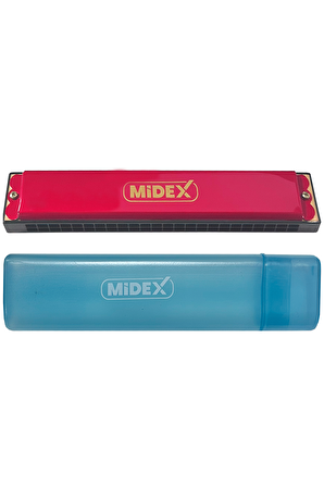 Midex HN-24RD Kırmızı 24 Delikli Mızıka