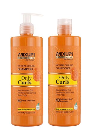 Mixup! Only Curls Bukleli ve Saçlar İçin Saç Bakım Seti (400ML Şampuan+400ML Saç Kremi)