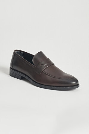 Erkek Kahverengi Desensiz Klasik Ayakkabı