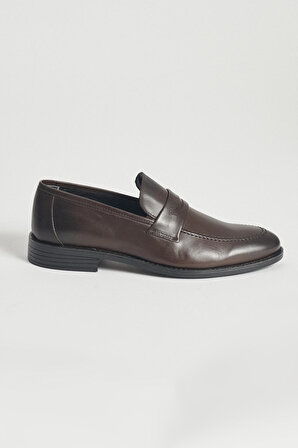 Erkek Kahverengi Desensiz Klasik Ayakkabı