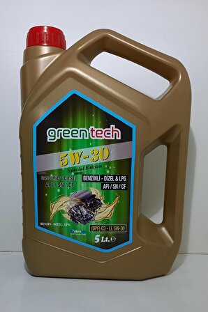 greentech 5W-30 MOTOR YAĞI 5 LİTRE DPF PARTİKÜLLÜ