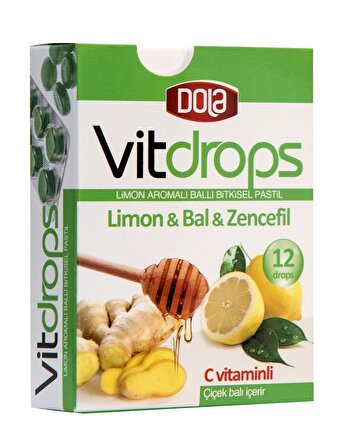 Dola Vitdrops 2’li Set Zencefil & Bal ve Limon & Bal Boğaz Pastili 30 g 24 Drops