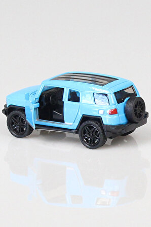 Metal Çek Bırak Oyuncak Araba Mavi Jeep 11 cm 1:39 Hediye Kutulu 
