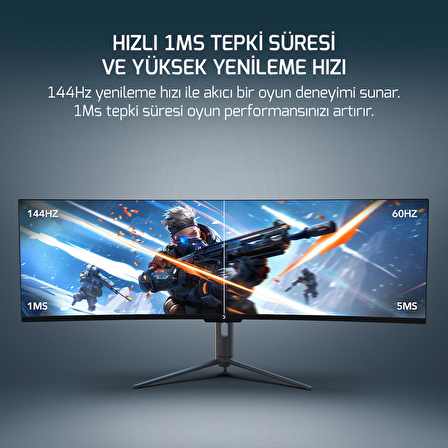 GamePower WQ49  49'' 1ms 144Hz Curved DFHD 3840*1080 Gaming Monitör