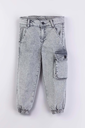 Erkek Çocuk Jogger Kargo Cepli Kot Pantalon