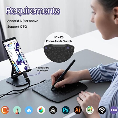Gaomon S630 5 x 3.2 inç Grafik Tablet
