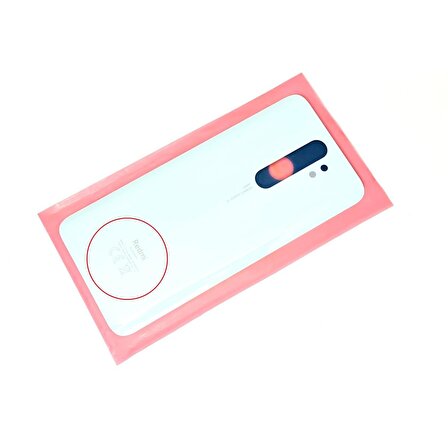 Redmi Note 8 Pro Arka Pil Batarya Kapağı (Logolu Cam) Beyaz