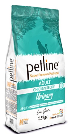Petline Süper Premium Urinary - Tavuklu Böbrek Sağlığı İçin Yetişkin Kedi Maması 1,5kg