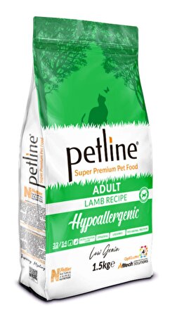 Petline Süper Premium Hypoallergenic - Kuzu Etli Hypoallergenic Yetişkin Kedi Maması 1,5kg