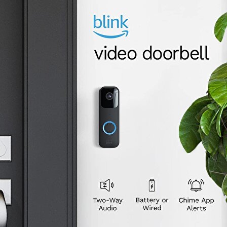 Blink Görüntülü Kapı Zili - İki Yönlü Ses, Video - Siyah