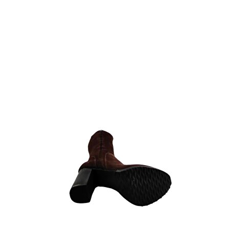 Hobby 23872 Hakiki Nubuk Deri Kadın Topuklu Çizme Modeli