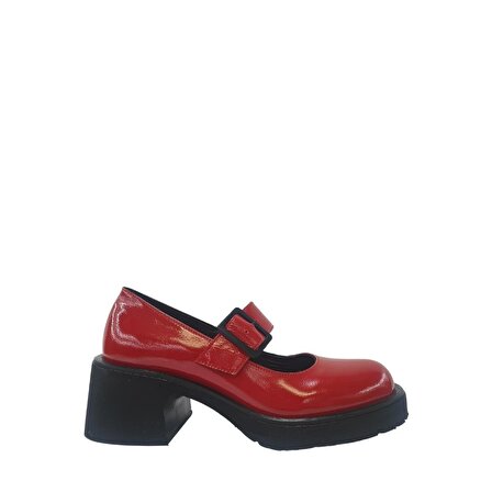 Albini 24101158 Hakiki Rugan Deri Kadın Günlük Topuklu Ayakkabı Modeli