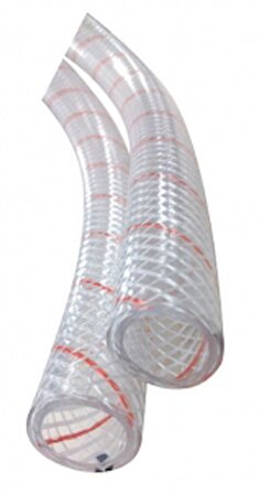 Shields polyester takviyeli şeffaf PVC hortum İç 1/2" Dış 23/32"