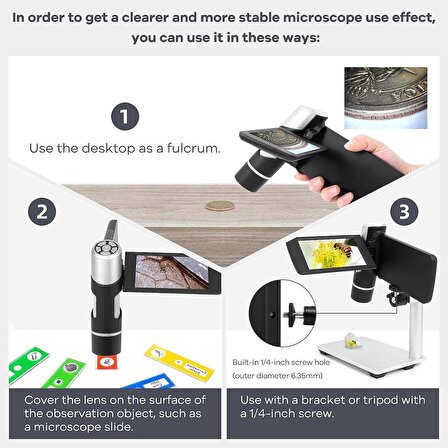Andonstar AD203 Elde Taşınabilir USB Dijital Mikroskop - 4 Inc Ekran