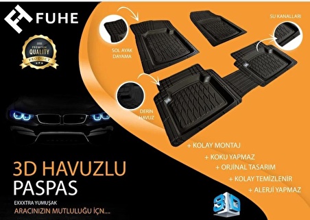 FUHE 3D SLİMFLEX UNİNERSAL HAVUZLU PASPAS