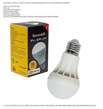 SECONDER12V DC 9W LED AMPÜL (8 ADET )