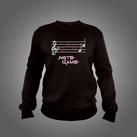 Herşey Nota Note Game Siyah Unisex Sweatshirt