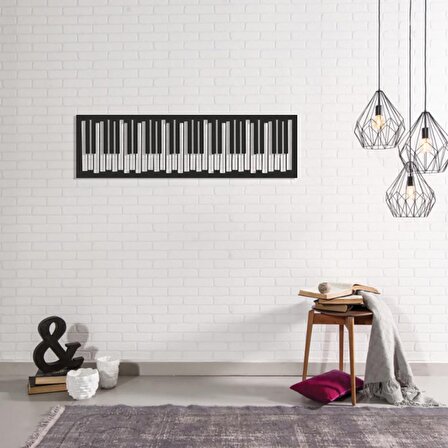 Piyano Duvar Dekoru 70x35cm Ledli