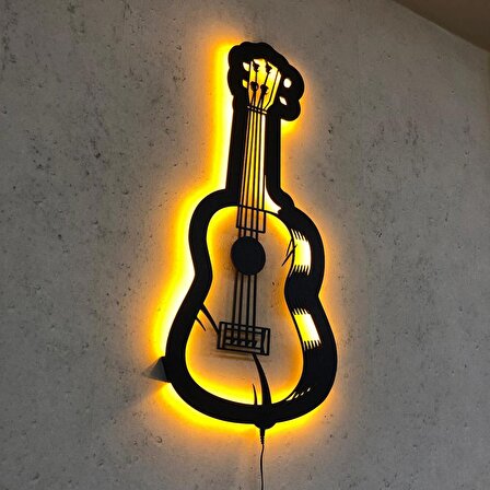 Klasik Gitar Duvar Dekoru Led Işıklı 100x50cm