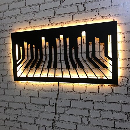 Piyano Duvar Dekoru 70x35cm Led lambalı