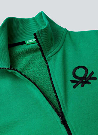 Benetton Yeşil Erkek Çocuk Dik Yaka Sweatshirt 3J68C501B 108