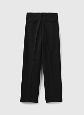 Benetton Yüksek Bel Geniş Fit Siyah Kadın Pantolon 49HHDF05E